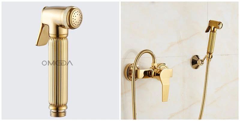 Gold Brass bathroom Shower Spray Gun