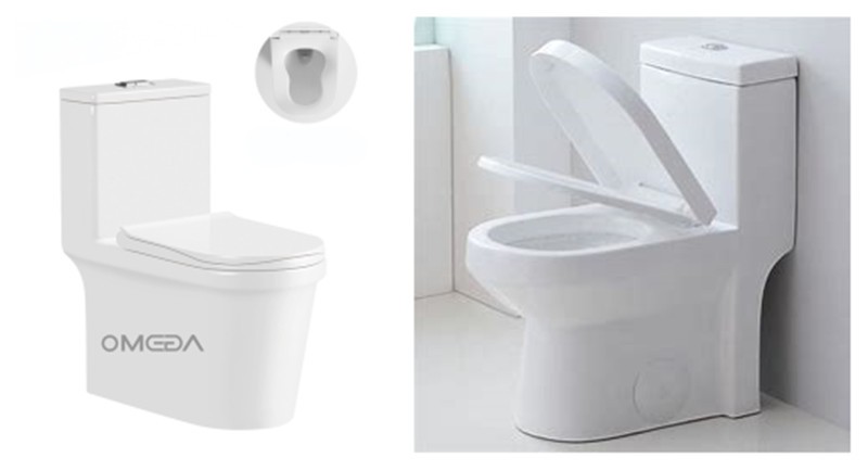 White Ceramic One-Piece Toilet